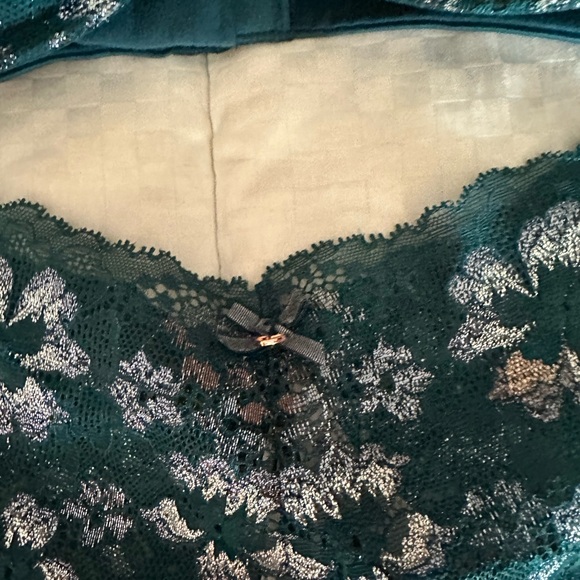 Body by Victoria’s Secret luxe deepest green shimmer push-up bra shortie set NWT - Picture 4 of 6
